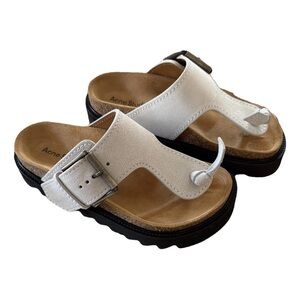 Acne Studios White Leather Buckle Sandals